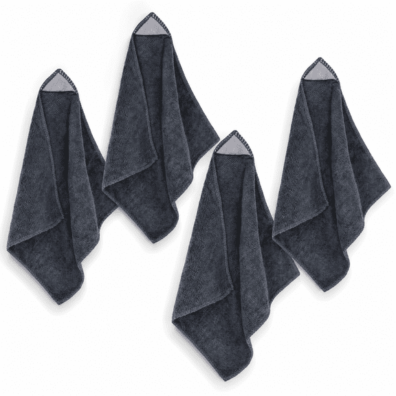 Whiteboard Eraser 4-Pack, Magnetic Microfiber Dry Erase Cleaning Cloths, Gray, 10 x 9.25 Inches