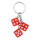 thumbnail image 1 of Encanto de llavero de dado de la suerte Uxcell, cubo cuadrado 3D de resina, llaveros mini con 3 colgantes para bolso, billetera, monedero, coche, accesorios de teléfono celular, rojo, 1 of 6