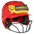 EvoShield XVT Batting Helmet Gloss Finish with Facemask, Scarlet