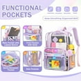 thumbnail image 4 of Clear Backpack, Clear Bags Heavy Duty See Through Backpack with Multi-Pockets for School Students Work Travel 3Pcs (Clear Bag Purple), 4 of 8