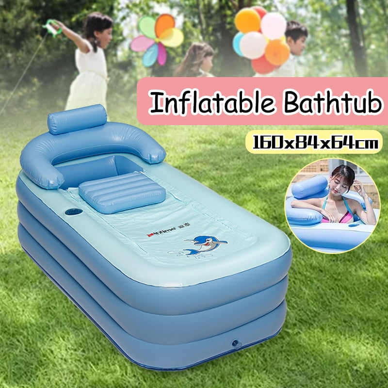 2Size Blowup Adult Spa PVC Folding Portable Bathtub Warm Inflatable Bath Tub 