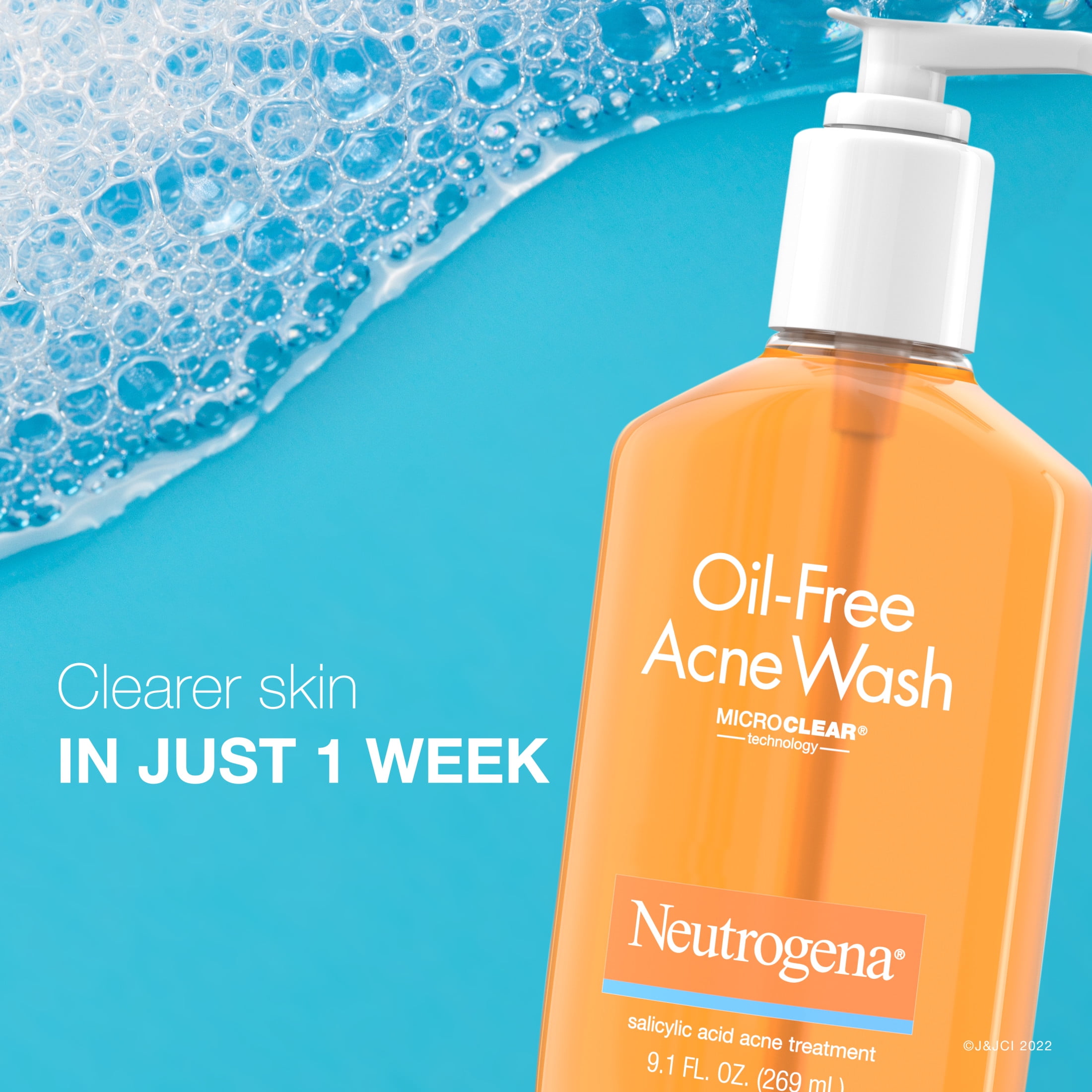 Neutrogena Oil Free Salicylic Acid Acne Face Wash and Facial Cleanser 9.1 fl oz