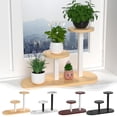 thumbnail image 1 of Soporte de madera de 2 niveles para plantas de interior con bandeja, 43 x 32 x 16 cm, ideal para decoración del hogar, jardín y oficina Yulucky, 1 of 8