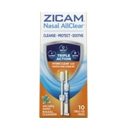 Zicam Nasal AllClear, Triple Action Nasal Cleanser with Cooling Menthol, Protect, Soothe, Cleanse Nasal Passages, Sinus Relief, Drug-Free, 10 count