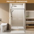 thumbnail image 4 of 60" W x 72" H Chrome Aluminum Frame Double Sliding Shower Door with 1/4" (6mm) Nano-Coated Clear Tempered Glass and Dual Stainless Steel Handles, 4 of 9