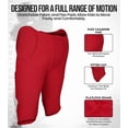 thumbnail image 3 of Exxact Sports Proline Youth Integrated Football Pants with 7 Flex Pads, Lightweight Football Practice Pants for Protection (Y2XL, Red), 3 of 7