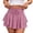 Pink, variant on Womens Solid Color Mid Waist Elastic Waist Skort Pants with Side Pockets Loose Fit Casual Daily Sports Bottom Shorts