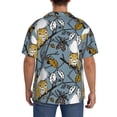 thumbnail image 3 of Uemuo Squirrel And Leaves Pattern Cotton Linen Short Sleeve Shirts,Casual Lightweight Button Down Shirts,Vacation Beach Summer Tops-4X-Large, 3 of 7