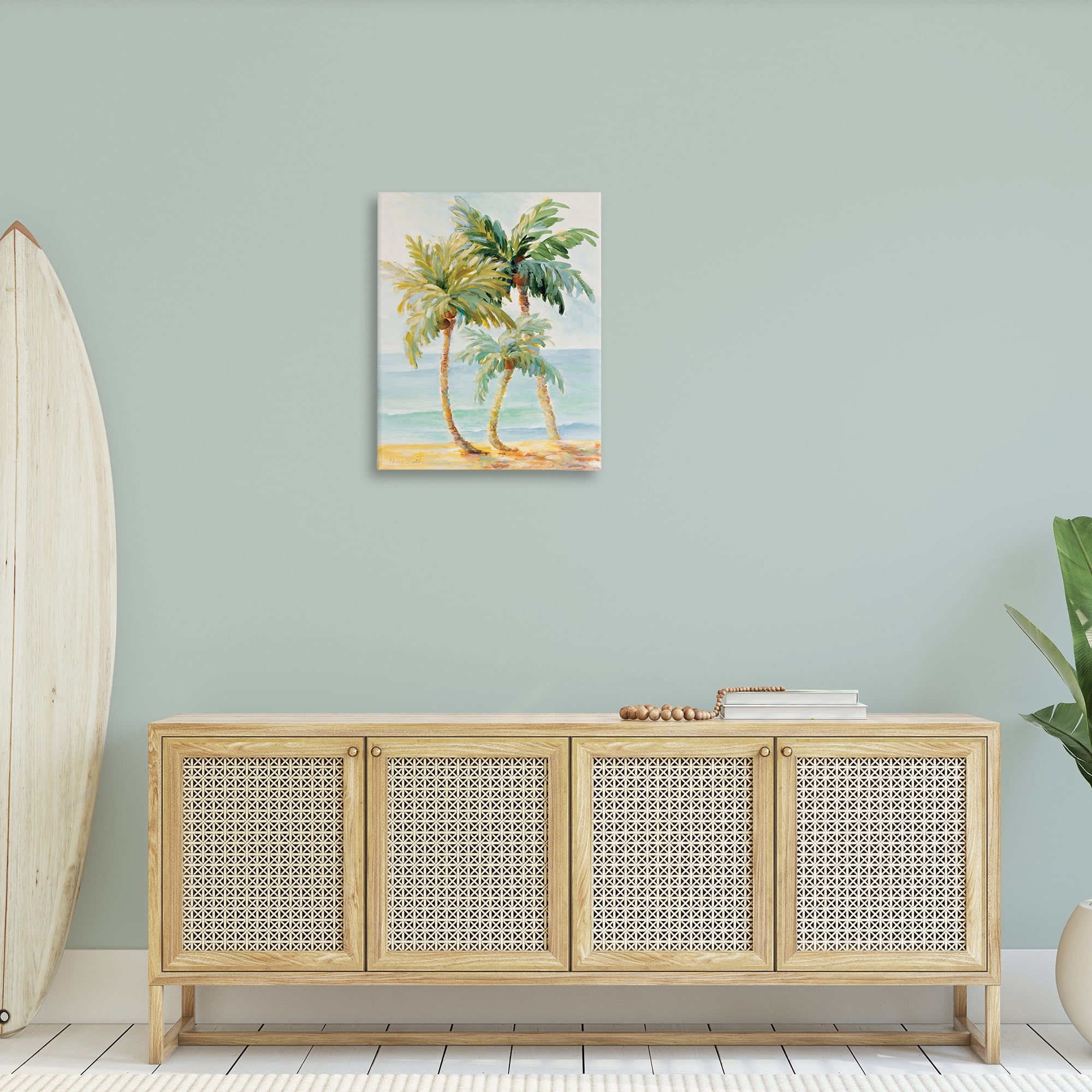 Stupell Industries Tropical Palm Trees on Coastal Beach Sand ,24 x 30,Designed by Lanie Loreth