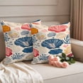 thumbnail image 2 of Shell Coastal Outdoor Waterproof Pillow Covers, Ocean Summer Beach Nautical Coral Decorative Square Throw Pillowcase Sofa Cushion Sham for Patio/Couch/Chair, 26"x26" 2 Pack, 2 of 8