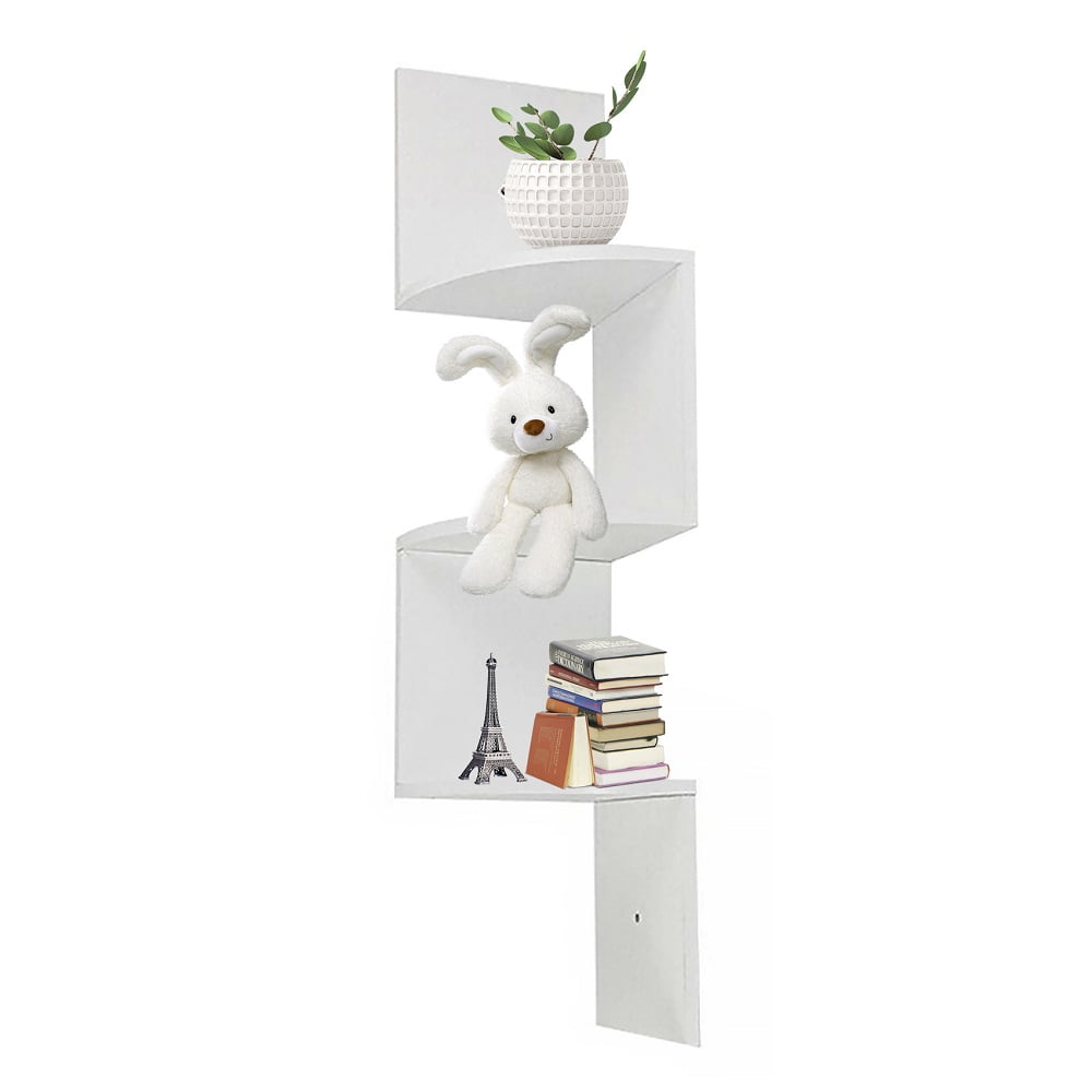 Corner Shelves 3 Tier Wall Mounted Corner Shelf Zig Zag Floating Wall