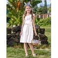 thumbnail image 6 of Oudiya Girls One Shoulder Dress Formal Ruffle Trim Birthday Party Dresses with Belted Pockets for Kids 5-12Y, 6 of 7