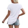 thumbnail image 5 of Blusas para Mujer WIHOLL Manga Corta con Hombros Descubiertos Cuello en V Blanca Talla M, 5 of 5