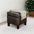 Dorel Living Small Square Storage Ottoman for Living Room, Espresso