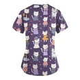 thumbnail image 4 of BDPORKAS Scrubs for Women Nursing Uniform Lightweight Short Sleeve Scrubs Cute Animal Graphic Print Soft V Neck Working Tshirts with Pockets, 4 of 6