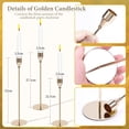 thumbnail image 2 of Juego de 6 Portavelas de Metal, Candelabros Dorados, Portavelas de Metal Cónico Dorado, Portavelas Cónicos para Velas de 3/4 Pulgadas de Grosor, Portavelas Altos para Centro de Mesa, Candle Ornaments, 2 of 7