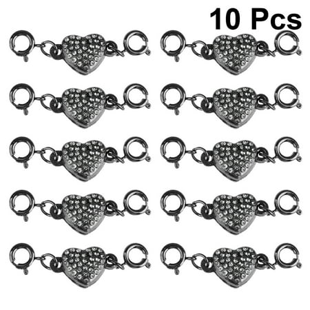 

fashion accessory 10PCS DIY Necklace Magnetic Buckle Heart-shaped Set Auger Connection Buckle Delicate DIY Jewelry Clasp Stylish Jewelry Accessories for Women Lady Black