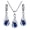 Blue, variant on GROFRY Silver Drop Jewelry Set for Women Cubic Zircon Teardrop Dangle Earrings And Necklace Set for Wedding Bridal Accessories