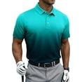 thumbnail image 2 of LJEFF Men Gradient Printed Button Casual Short Sleeved Lapel Shirt, Sky Blue, 2 of 5