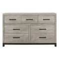 thumbnail image 2 of Benjara Deena 59 Inch 7 Drawer Wide Dresser, Metal Handles, Two Toned, Light Gray, 2 of 6