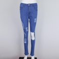 thumbnail image 3 of pantalones vaqueros de mujer mujeres rasgadas apenadas ajuste delgado estirar flaco pantalones de mezclilla jeans legging l L Magideal pantalones vaqueros de mujer, 3 of 7