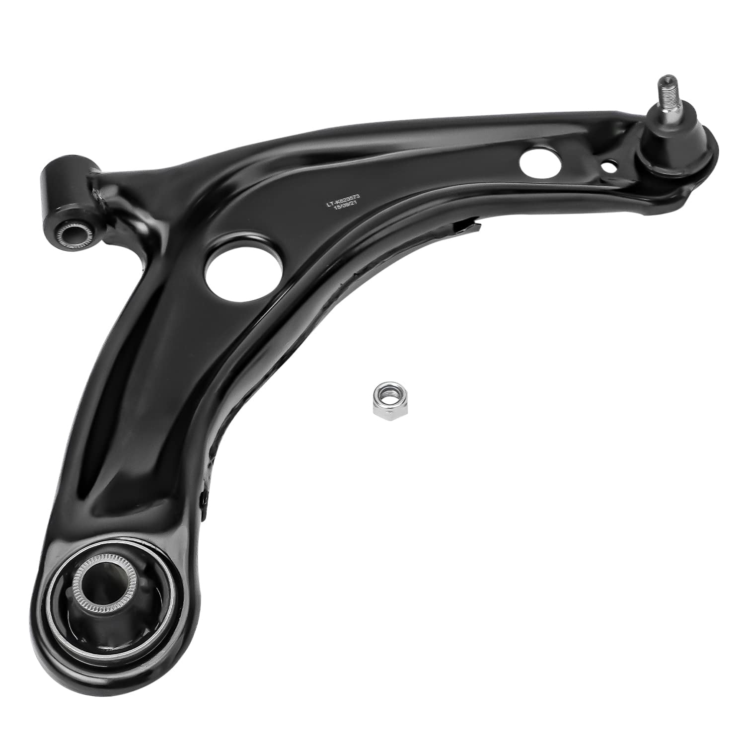 Detroit Axle - Front Right Lower Control Arm for 2006-2018 Toyota Yaris 2012-2019 Prius C 2008-2014 Scion xD, Passenger Side Lower Control Arm with Ball Joint Replacement