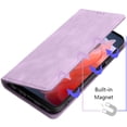 thumbnail image 2 of For Motorola Moto G Play 2024 Wallet Premium PU Vegan Leather ID Card Money Holder with Magnetic Closure - Purple, 2 of 4