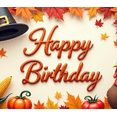 thumbnail image 3 of Autumn Leaves Happy Birthday Decorative Pumpkin Celebration Banner for Thanksgiving Indoor Party Seasonal Event, 3 of 7