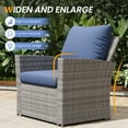 thumbnail image 4 of UDPATIO Wicker Patio Furniture Set, 4 Piece Outdoor Sectional Conversation Sets, Gray PE Rattan Patio Sofa Set for Balcony, Porch, Backyard, Grey, 4 of 9