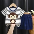 thumbnail image 2 of NOLDARES Toddler Boy Airplane Print Short Sleeve Tee Shorts Casual Summer Clothes Outfit Blazer,18-24 M, 2 of 4