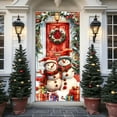 thumbnail image 4 of PuSpu Christmas Door Curtain 185x90cm 1pc Red Polyester Reindeer Snowflake Print Holiday Entrance Decor Durable Washable Reusable Festive Panel for Home Store Front Porch Party Decoration, 4 of 6