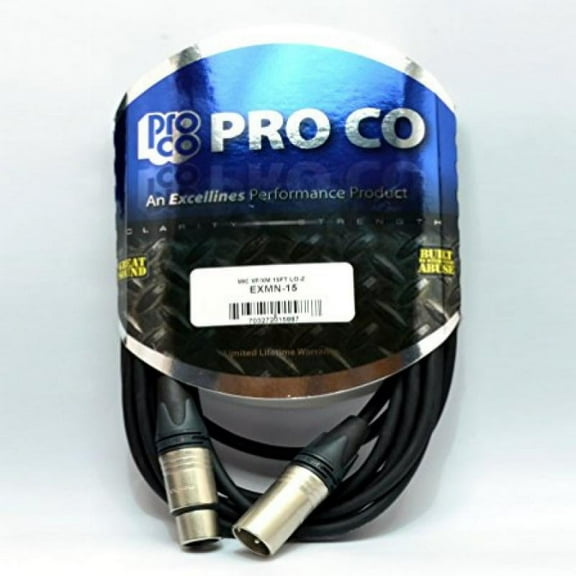 Pro Co Excellines EXMN-15 15-Foot XLR Microphone Cable EXMN15 Cord Studio Stage