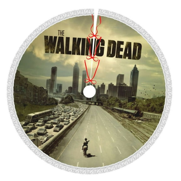 Walking Dead Christmas Tree Skirt White Tassel Lace Xmas Skirts Decoration