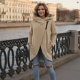 thumbnail image 2 of Womens Sweatshirt Fashion Hooded Asymmetric Zipper Pullover Sweatshirt Fall Winter Oversized Front Open Coat Tops With Pockets For Sweatshirt For Women, 2 of 5
