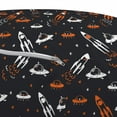 thumbnail image 3 of Space Pouf Cover with Zipper, Cartoon Doodle Spacecraft Traveling to the Universe Cosmos UFOs Aliens Stars, Soft Decorative Fabric Unstuffed Case, 30" W X 17.3" L, Black Orange White, by Ambesonne, 3 of 5