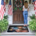 thumbnail image 2 of Qocolhg Patriotic Door Mats Firework American Flag Floor Mat Indoor Outdoor Entrance Bathroom Doormat Non Slip Washable Welcome Mats 4th of July Memorial Independence Day Home Decor 16x24 inch, 2 of 6