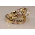 thumbnail image 3 of TAAPSEE JEWELS His & Her Round Cut CZ 14K Yellow Gold Finish Silver Engagement Couple Ring Set, 3 of 6