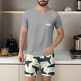 thumbnail image 4 of Ensembles de Pyjamas 2 Pcs pour Hommes Ultra Doux Texturés Costumes Athlétiques Extensibles Col Rond Manches Courtes Chemises Athlétiques Extensibles Séchage Rapide Vêtements de Détente Shorts Ensembles d'Été Hommes 2 Pcs Chemise de Nuit, 4 of 6