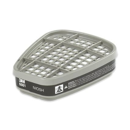 6001 Respirator Cartridge for Certain Organic Vapors, 2/Pack