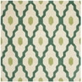 thumbnail image 3 of SAFAVIEH Chatham Wystan Geometric Wool Area Rug, Ivory/Teal, 5' x 5' Square, 3 of 8