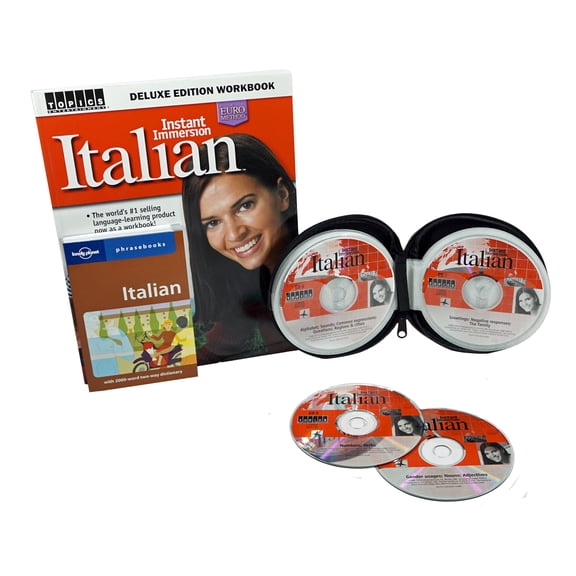 Learn to Speak & Understand ITALIAN Language Deluxe 4 Audio CDs with Workbook and Phrasebook- Bring, Listen & Learn Anywhere. Works on all portable audio CD players