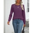 thumbnail image 3 of Zeagoo Womens Fall Sweaters Long Sleeve Tops Classic Crew Neck Pullover Sweaters Loose Dressy Blue Basic Tops, 3 of 6