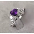 thumbnail image 2 of OM Jewels 1.50 Ct Heart Cut Lab Created Purple Amethyst Engagement Wedding Ring 14k White Gold Plated, 2 of 6