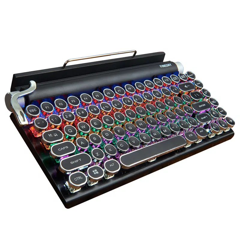 keyboard Retro Typing Machine Keypad ,83 Key Retro Machine White Keypad