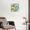 thumbnail image 2 of Square Wall Clock,Collage Of Rustic Wooden Planks In Various Shades And Shapes,Silent Non-Ticking Wall Clock Decor for Home Office Kitchen Living Room Bedroom(10inch), 2 of 4
