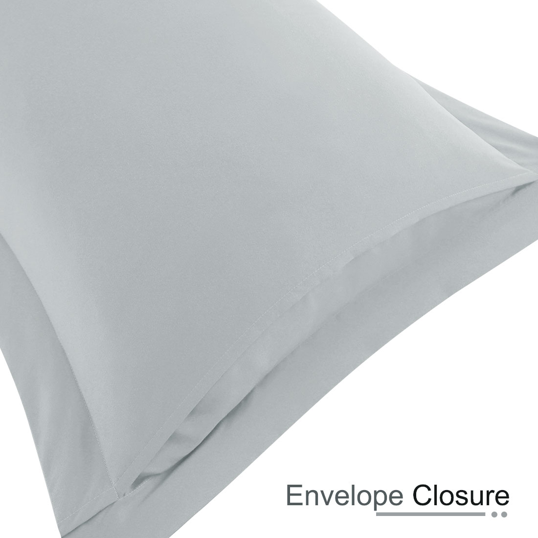 Unique Bargains 4-Pack Envelope Closure Pillow Sham No Zipper King Light Grey