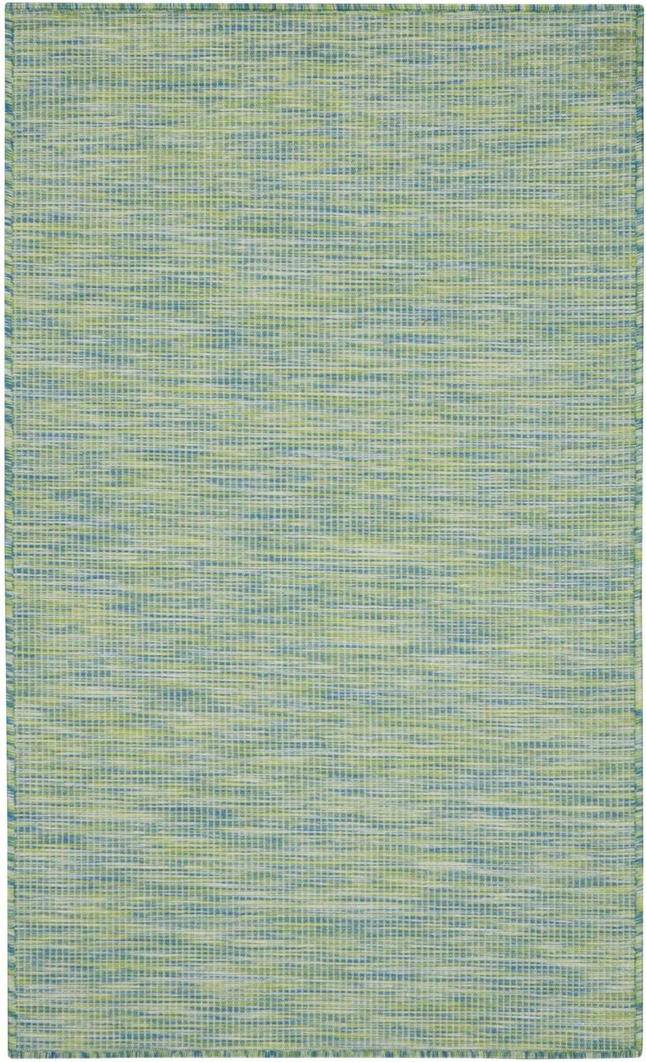 ZXNYH Positano Indoor/Outdoor Aqua 8' x 10' Area Rug, Easy Cleaning, Non Shedding, Bed Room