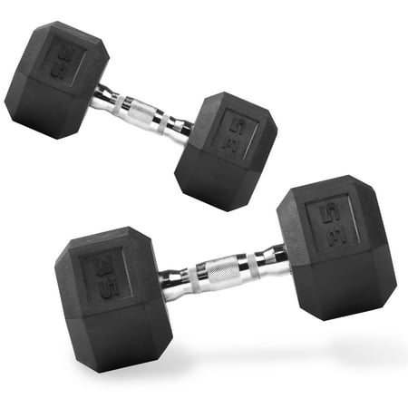 UPC: 0820412316649 | PRCTZ  35 lb Rubber Encased Hex Dumbbell  Pair