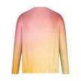 thumbnail image 3 of LNWUY Men's Plus Size Crew Neck Long Sleeve Pullover Gradient Contrast Color Quick Dry Athletic Workout Gym Breathable Sweatshirt Top Orange S, 3 of 3