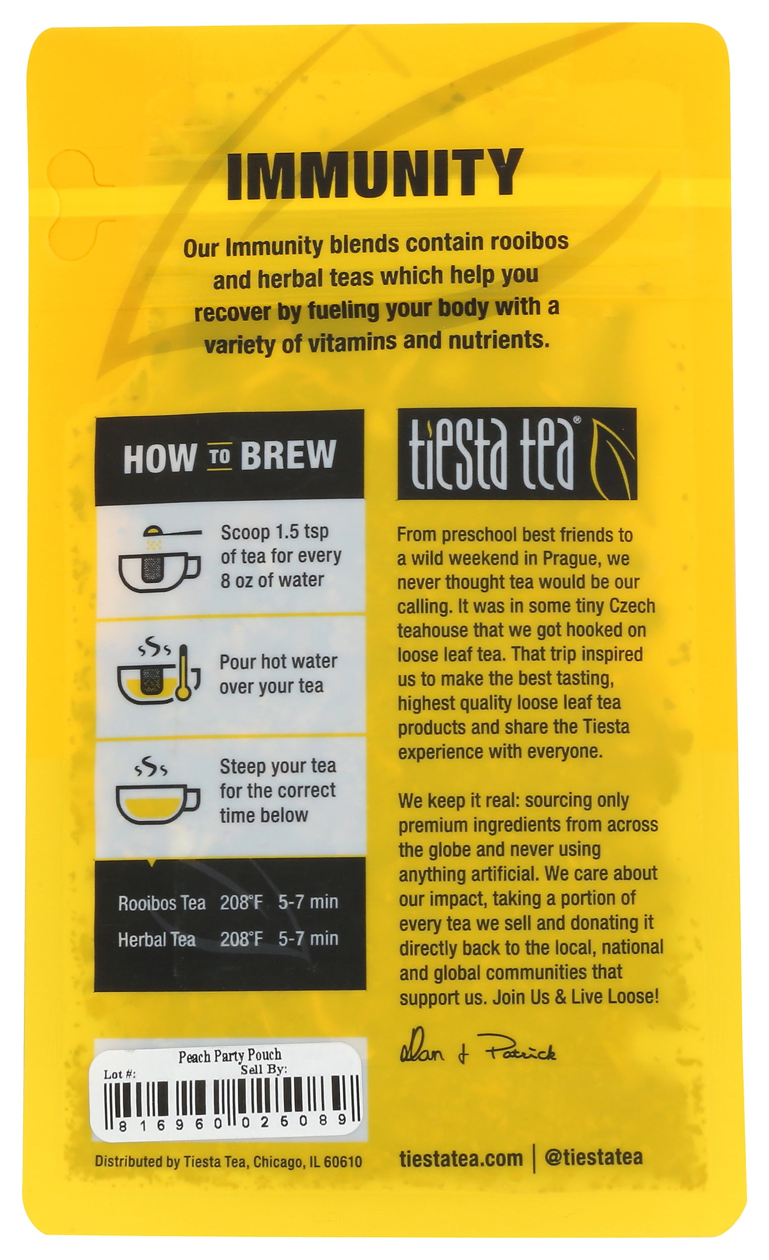 Pack of 6, Tiesta Tea Peach Party Hibiscus Herbal Tea, 2 oz